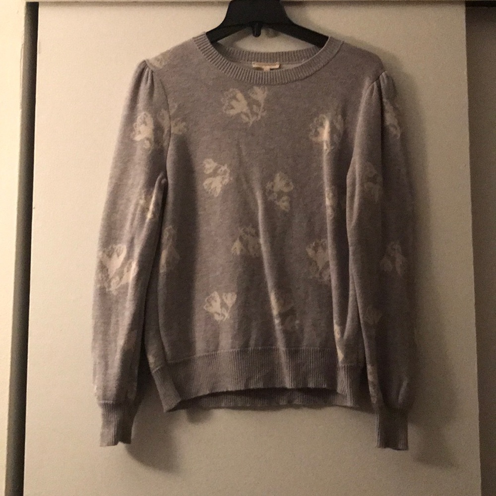 Rebecca Taylor Grey Floral Sweater